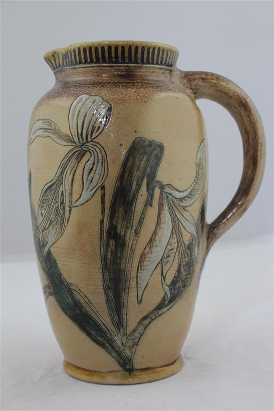 A Martin Brothers stoneware jug, c.1884, 21cm